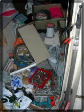 Chaos in the back cabin when the stores fell over