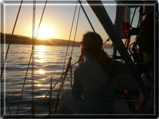 Caroline and a beautiful sunset